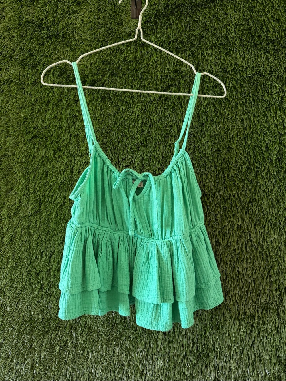 Arizona Jean Company Mint Tiered Ruffle Camisole